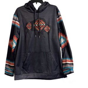 Men’s Western Aztec Hooded Sweatshirts Casual Ethnic Vintage Graphic Casual Long